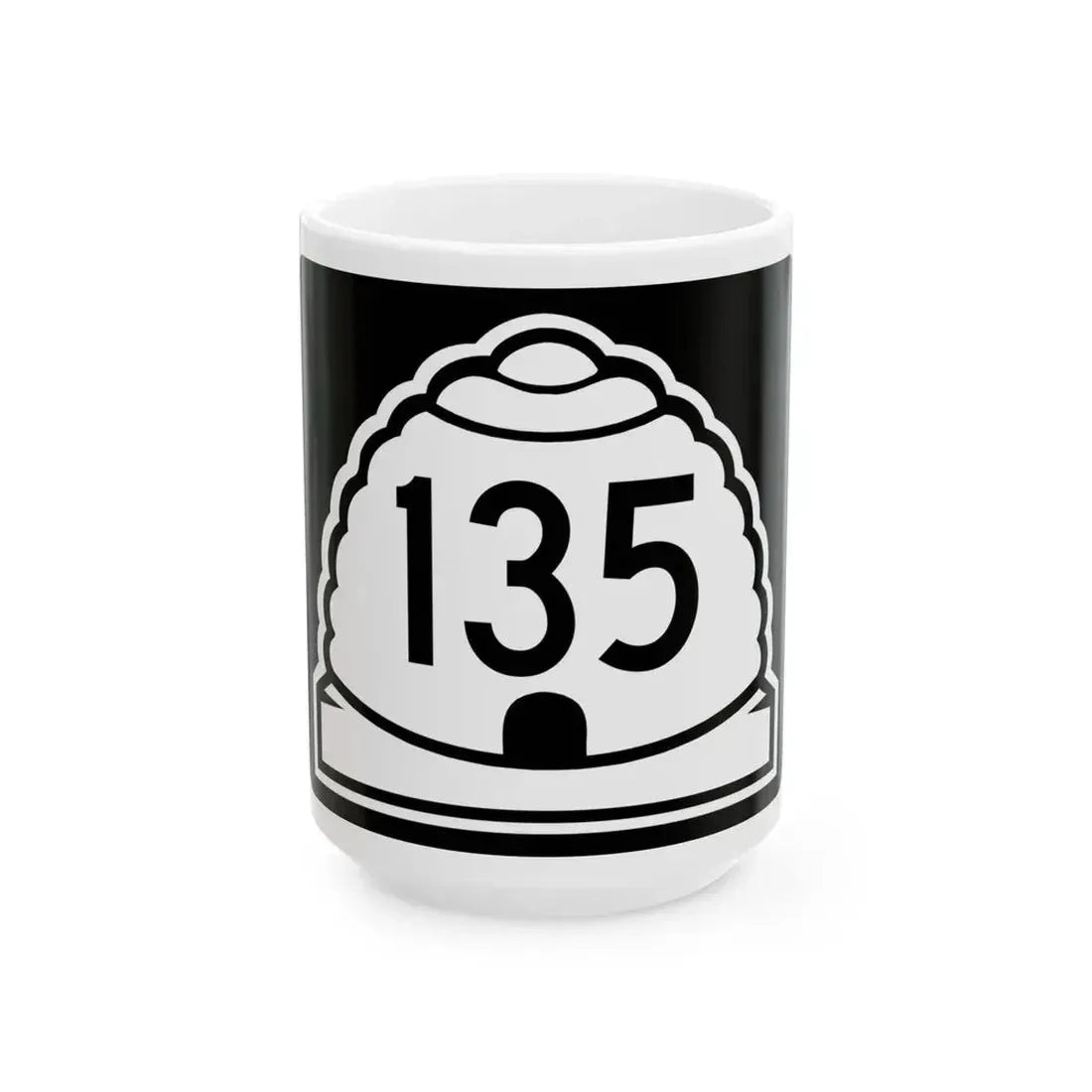Utah 135 (Utah) (Road Sign) White Coffee Mug 15oz - Go Mug Yourself