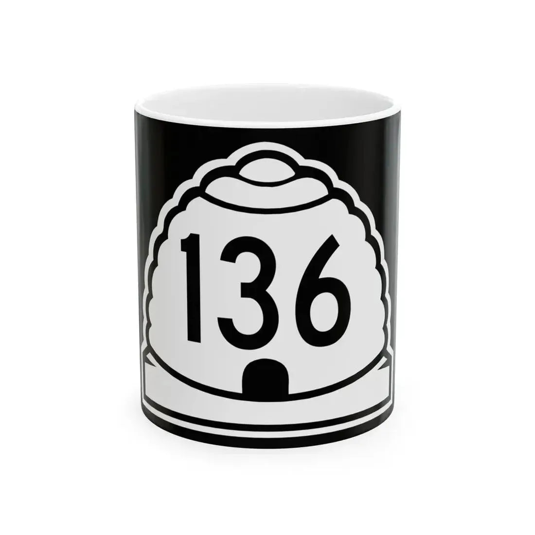 Utah 136 (Utah) (Road Sign) White Coffee Mug 11oz - Go Mug Yourself
