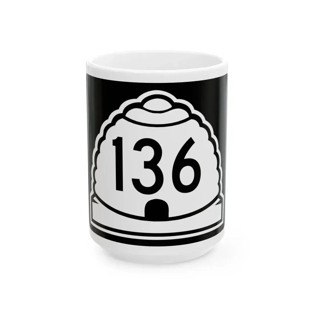 Utah 136 (Utah) (Road Sign) White Coffee Mug 15oz - Go Mug Yourself