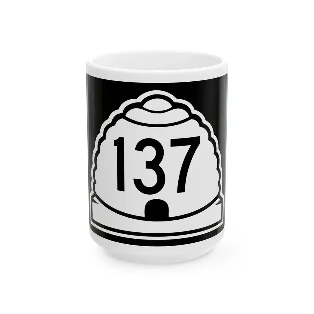 Utah 137 (Utah) (Road Sign) White Coffee Mug 15oz - Go Mug Yourself