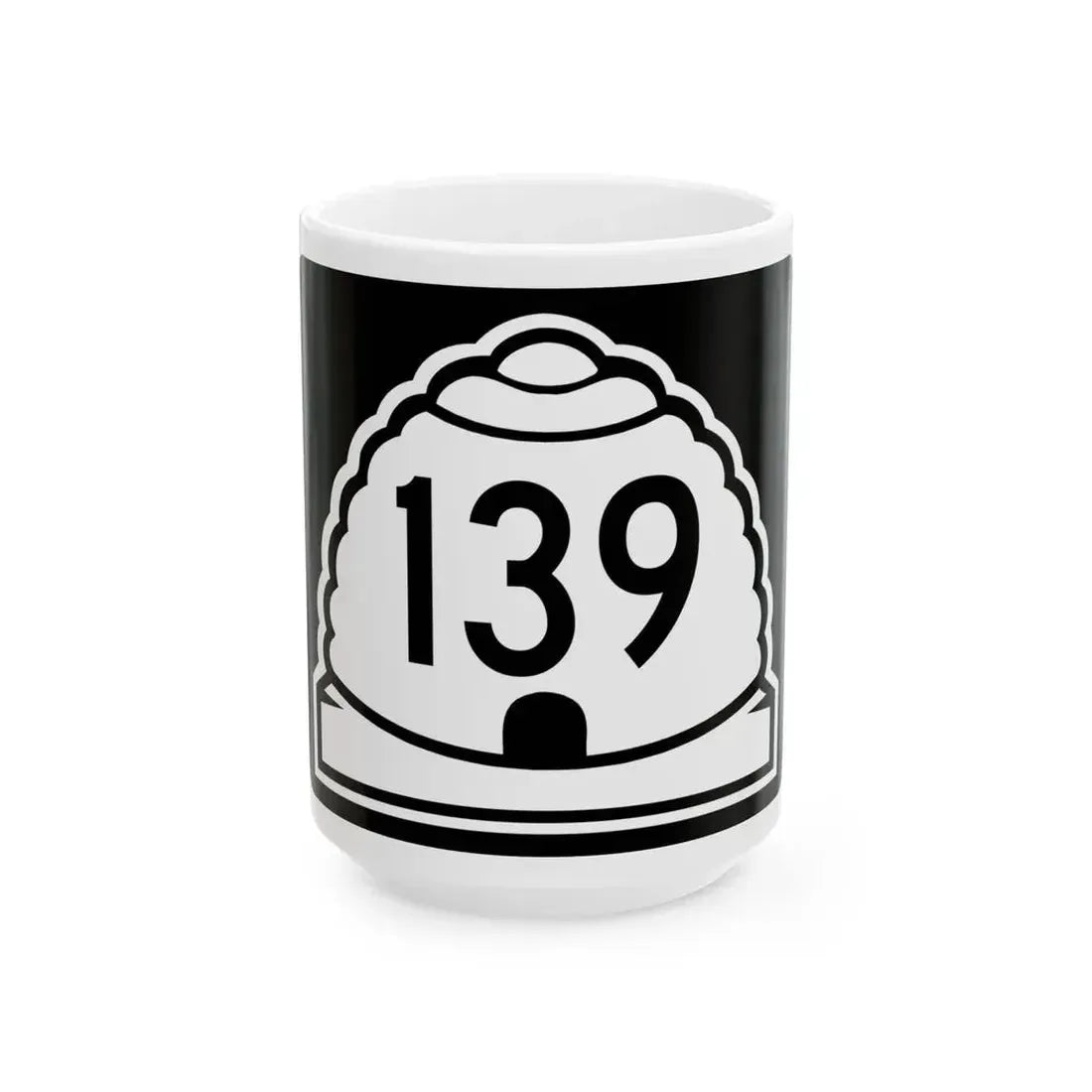 Utah 139 (Utah) (Road Sign) White Coffee Mug 15oz - Go Mug Yourself