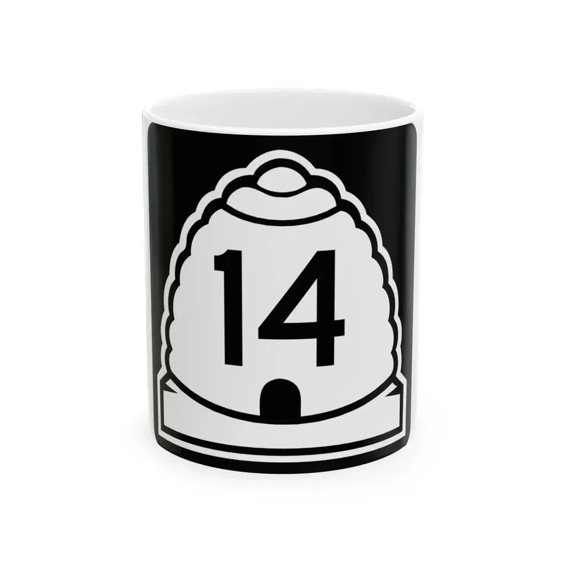 Utah 14 (Utah) (Road Sign) White Coffee Mug 11oz - Go Mug Yourself