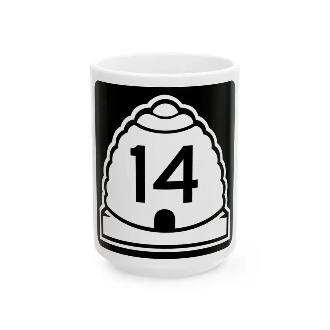Utah 14 (Utah) (Road Sign) White Coffee Mug 15oz - Go Mug Yourself