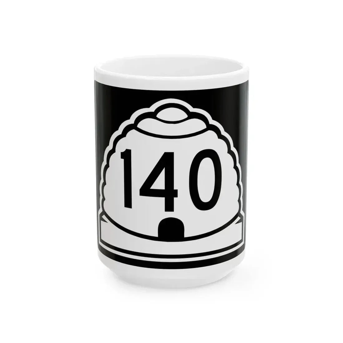 Utah 140 (Utah) (Road Sign) White Coffee Mug 15oz - Go Mug Yourself