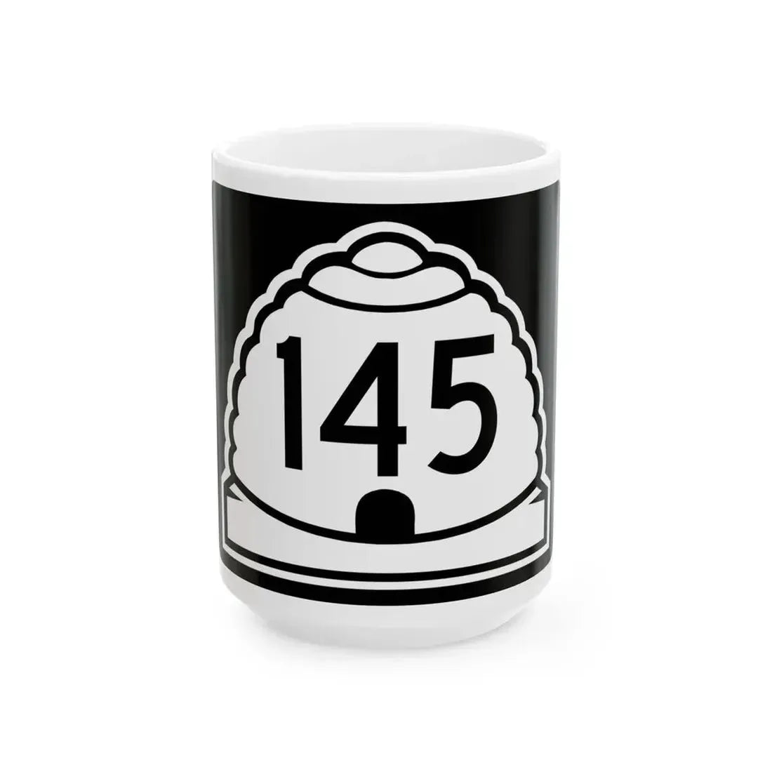 Utah 145 (Utah) (Road Sign) White Coffee Mug 15oz - Go Mug Yourself