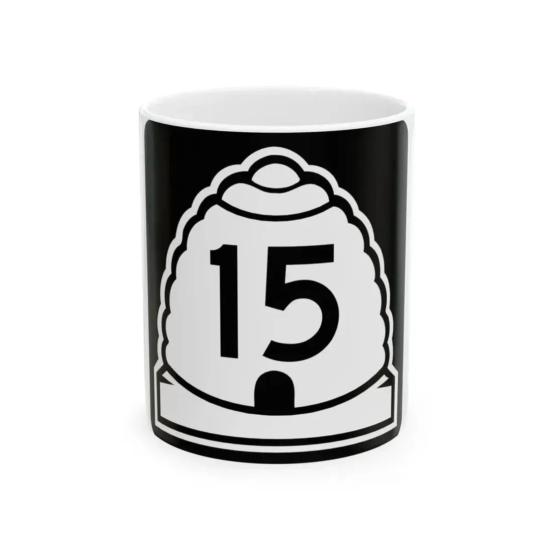 Utah 15 (Utah) (Road Sign) White Coffee Mug 11oz - Go Mug Yourself