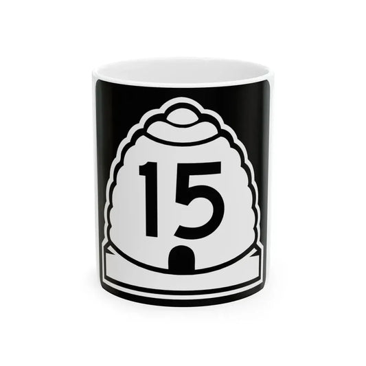 Utah 15 (Utah) (Road Sign) White Coffee Mug 11oz - Go Mug Yourself