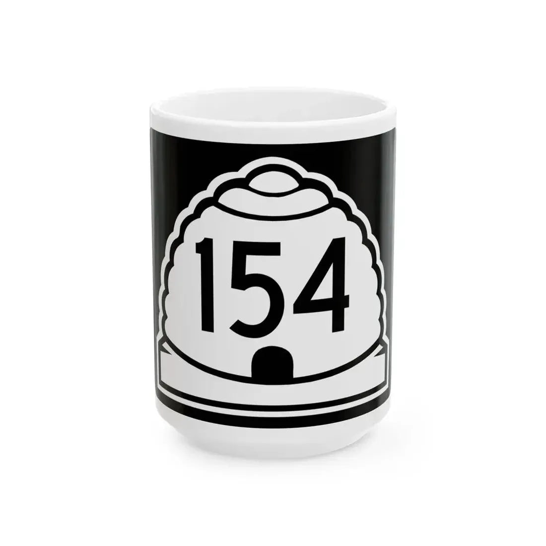 Utah 154 (Utah) (Road Sign) White Coffee Mug 15oz - Go Mug Yourself