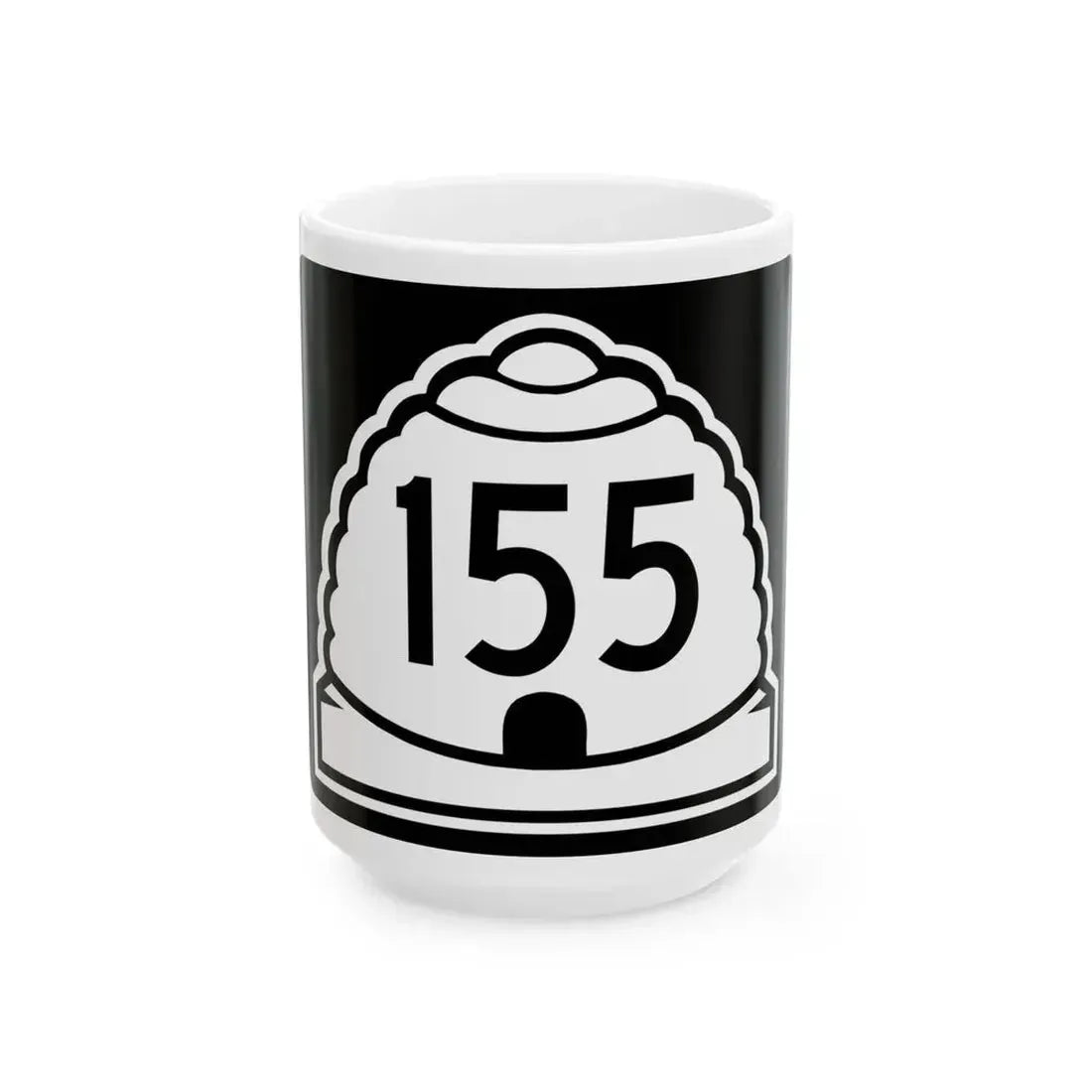 Utah 155 (Utah) (Road Sign) White Coffee Mug 15oz - Go Mug Yourself
