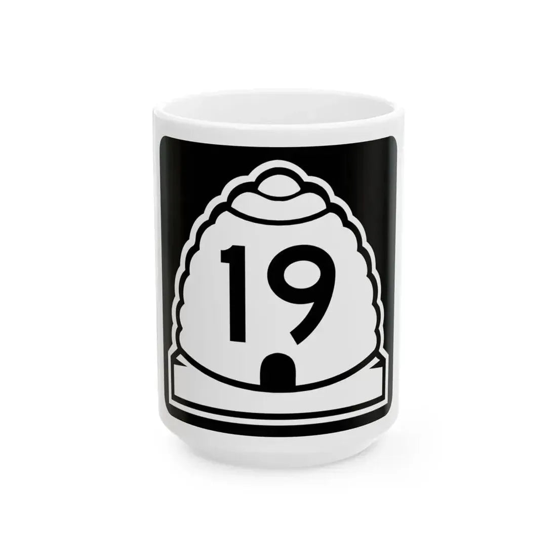 Utah 19 (Utah) (Road Sign) White Coffee Mug 15oz - Go Mug Yourself
