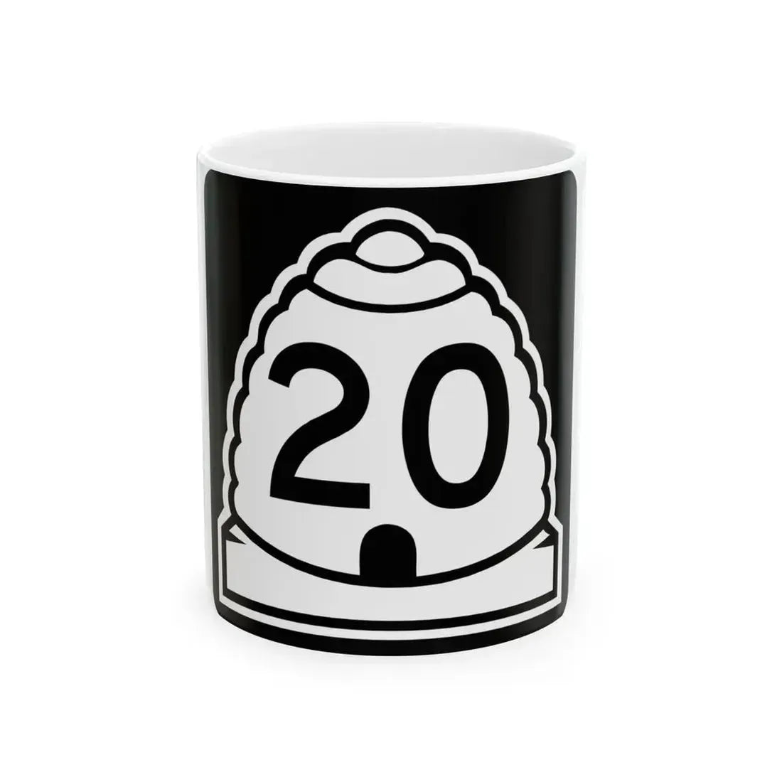 Utah 20 (Utah) (Road Sign) White Coffee Mug 11oz - Go Mug Yourself