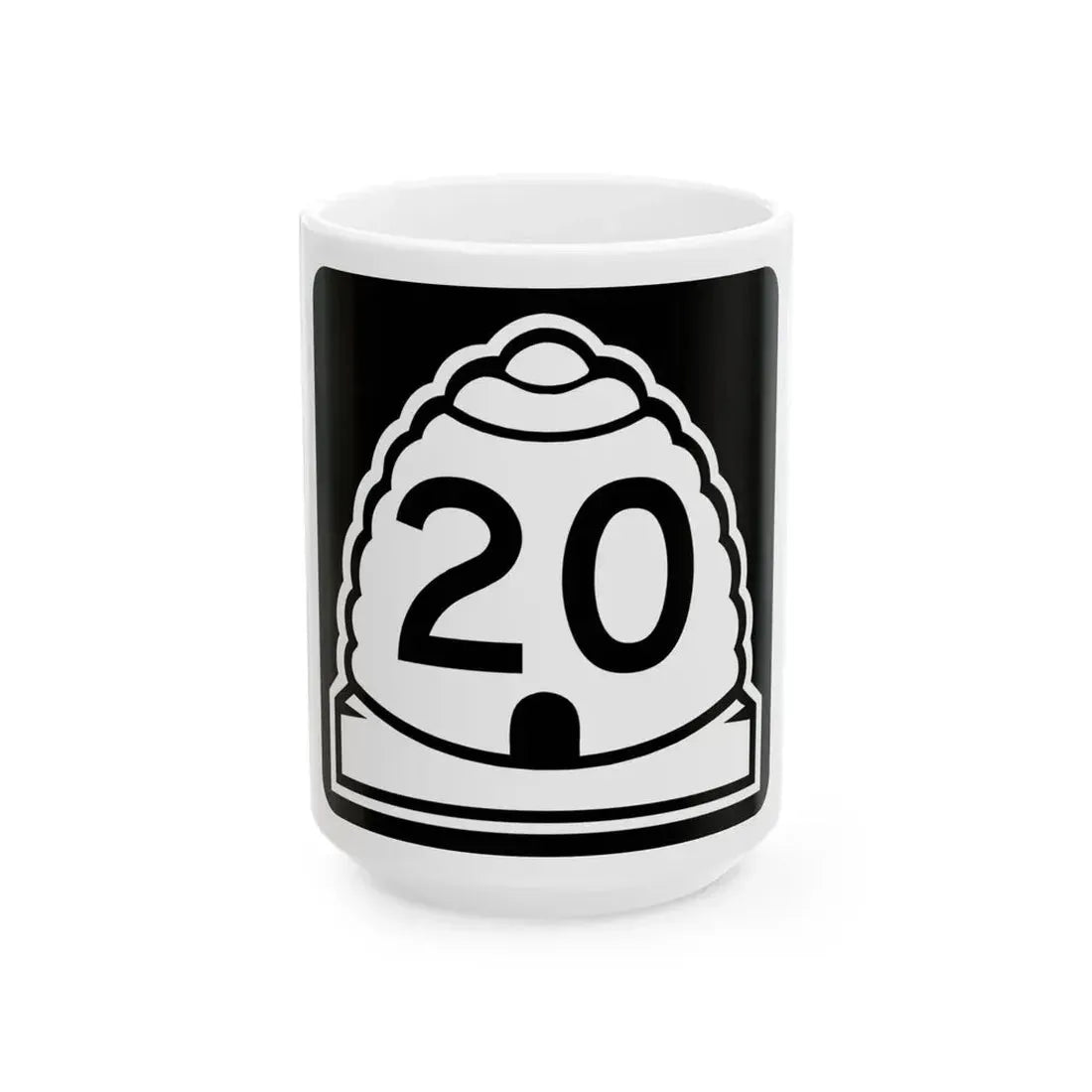 Utah 20 (Utah) (Road Sign) White Coffee Mug 15oz - Go Mug Yourself