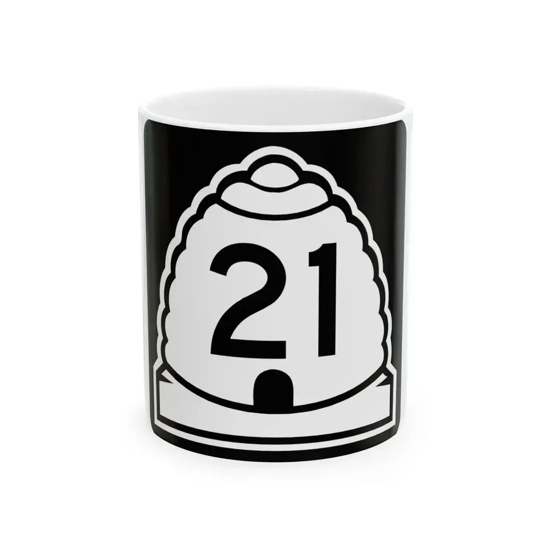 Utah 21 (Utah) (Road Sign) White Coffee Mug 11oz - Go Mug Yourself