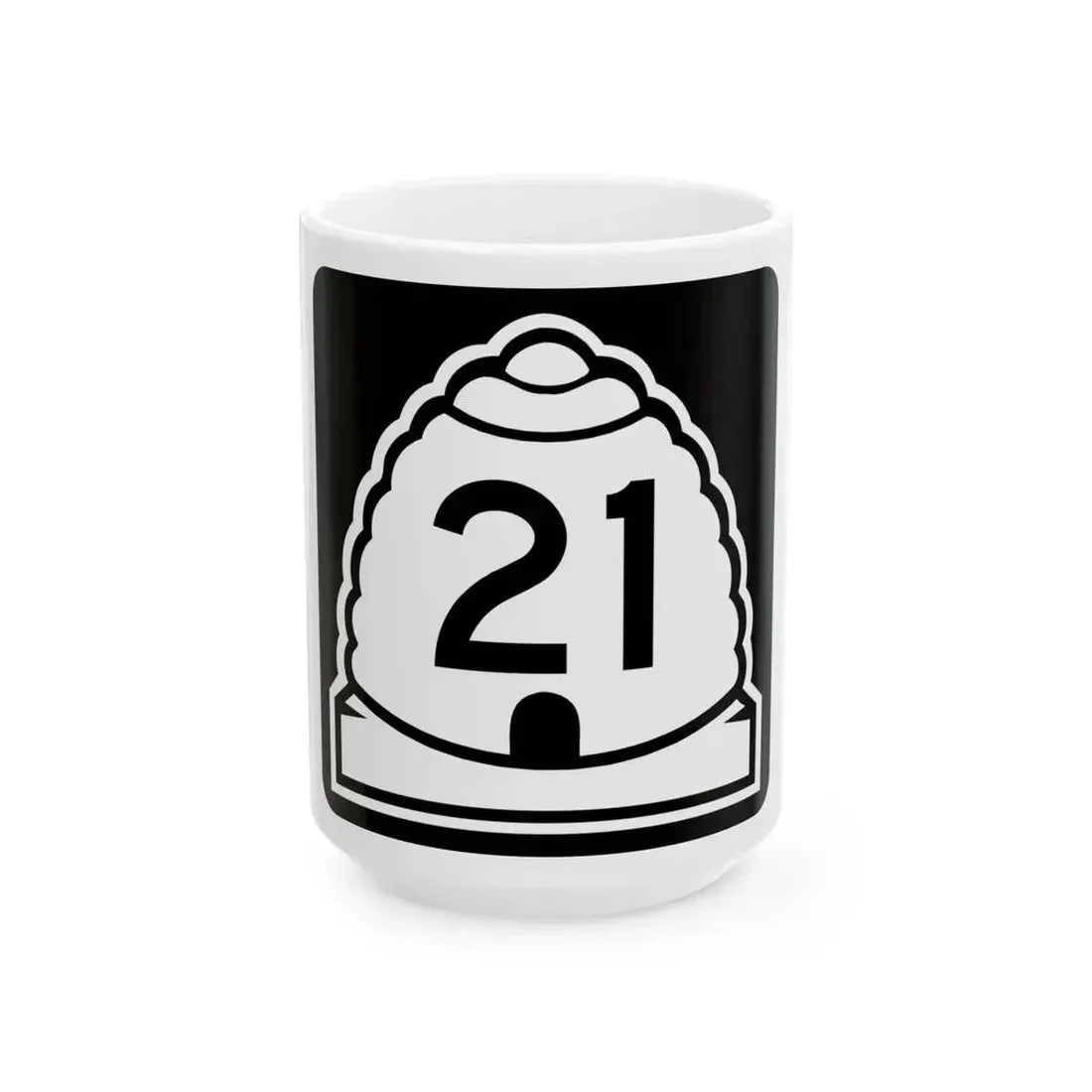 Utah 21 (Utah) (Road Sign) White Coffee Mug 15oz - Go Mug Yourself