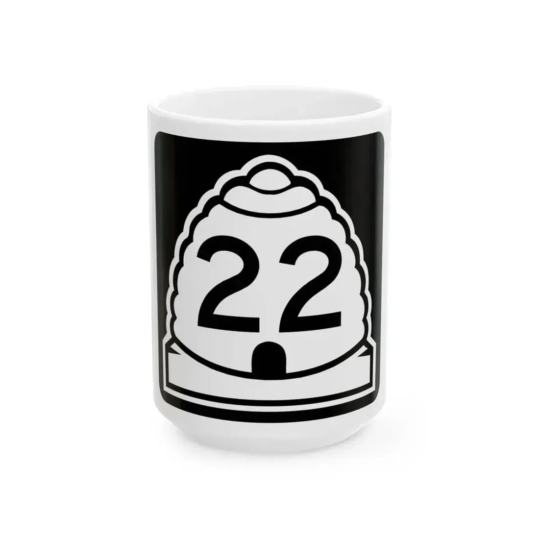 Utah 22 (Utah) (Road Sign) White Coffee Mug 15oz - Go Mug Yourself
