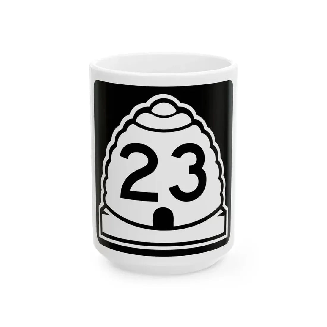 Utah 23 (Utah) (Road Sign) White Coffee Mug 15oz - Go Mug Yourself