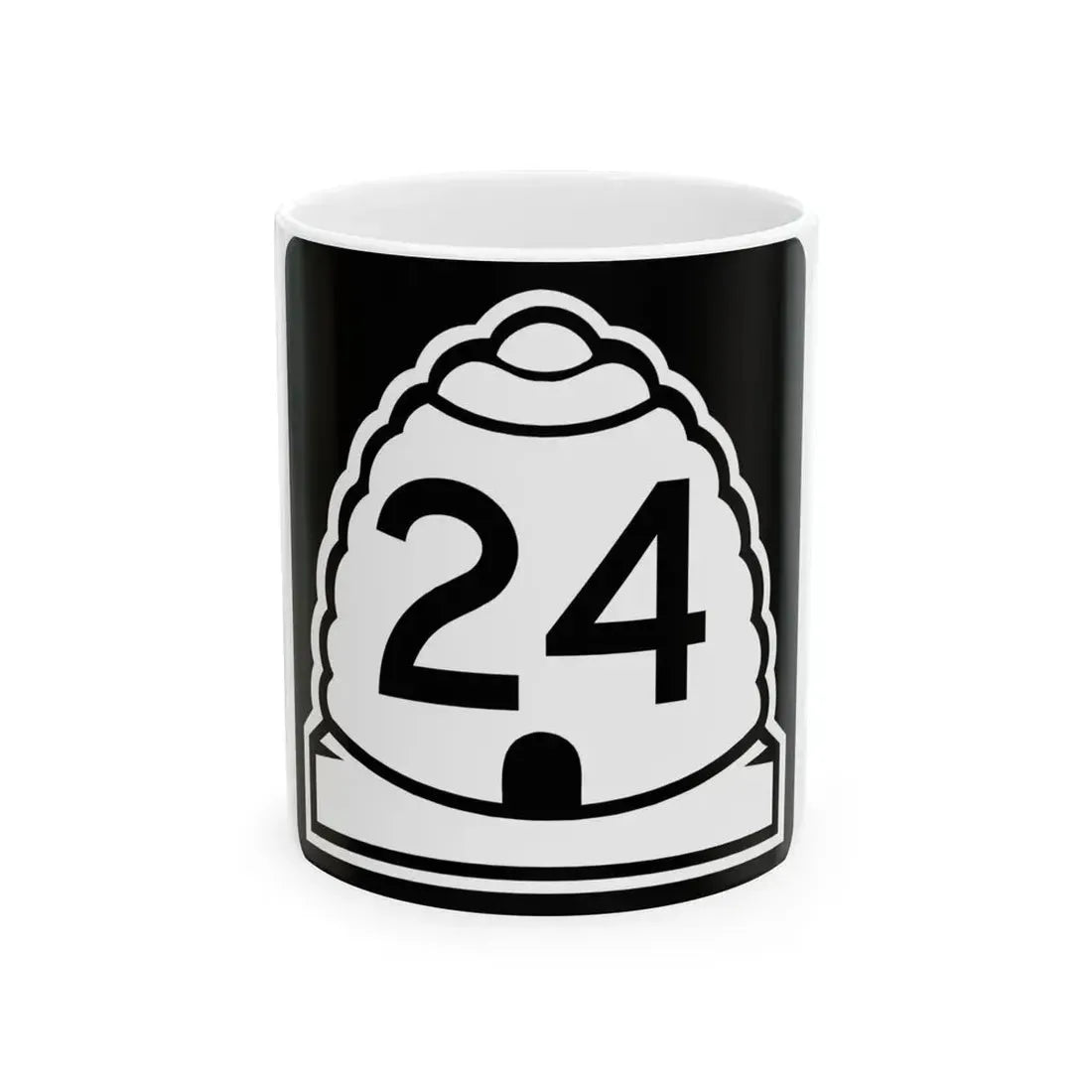 Utah 24 (Utah) (Road Sign) White Coffee Mug 11oz - Go Mug Yourself