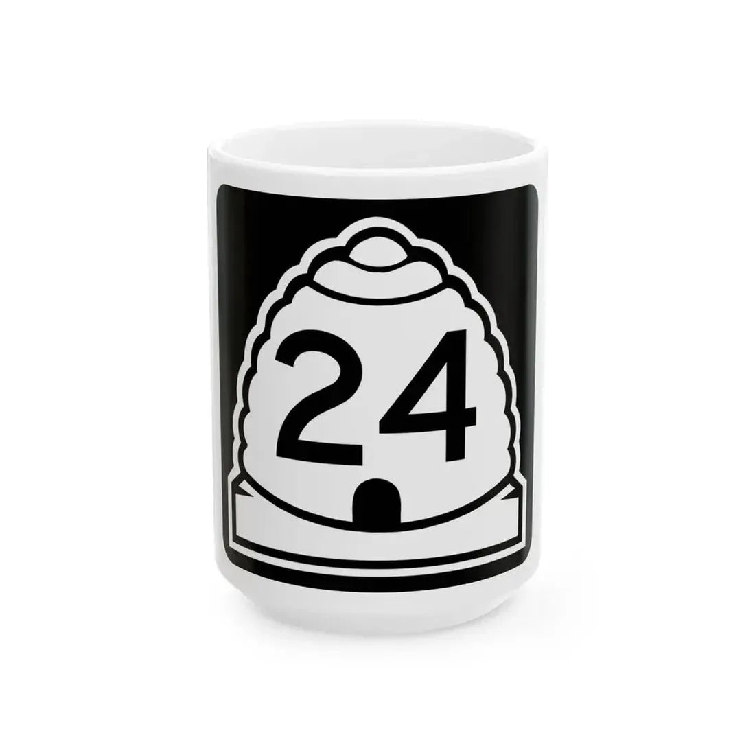 Utah 24 (Utah) (Road Sign) White Coffee Mug 15oz - Go Mug Yourself