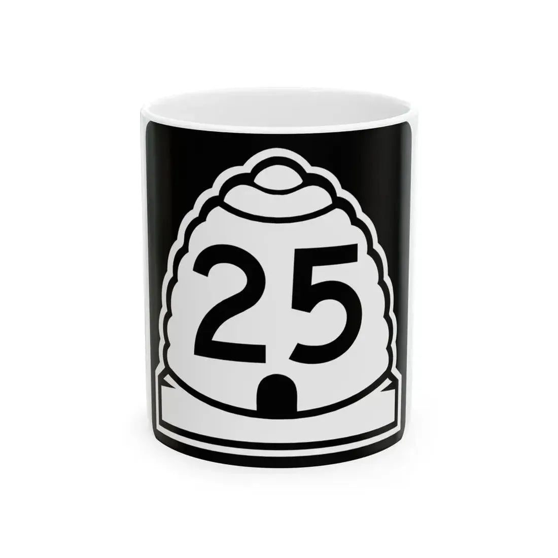 Utah 25 (Utah) (Road Sign) White Coffee Mug 11oz - Go Mug Yourself