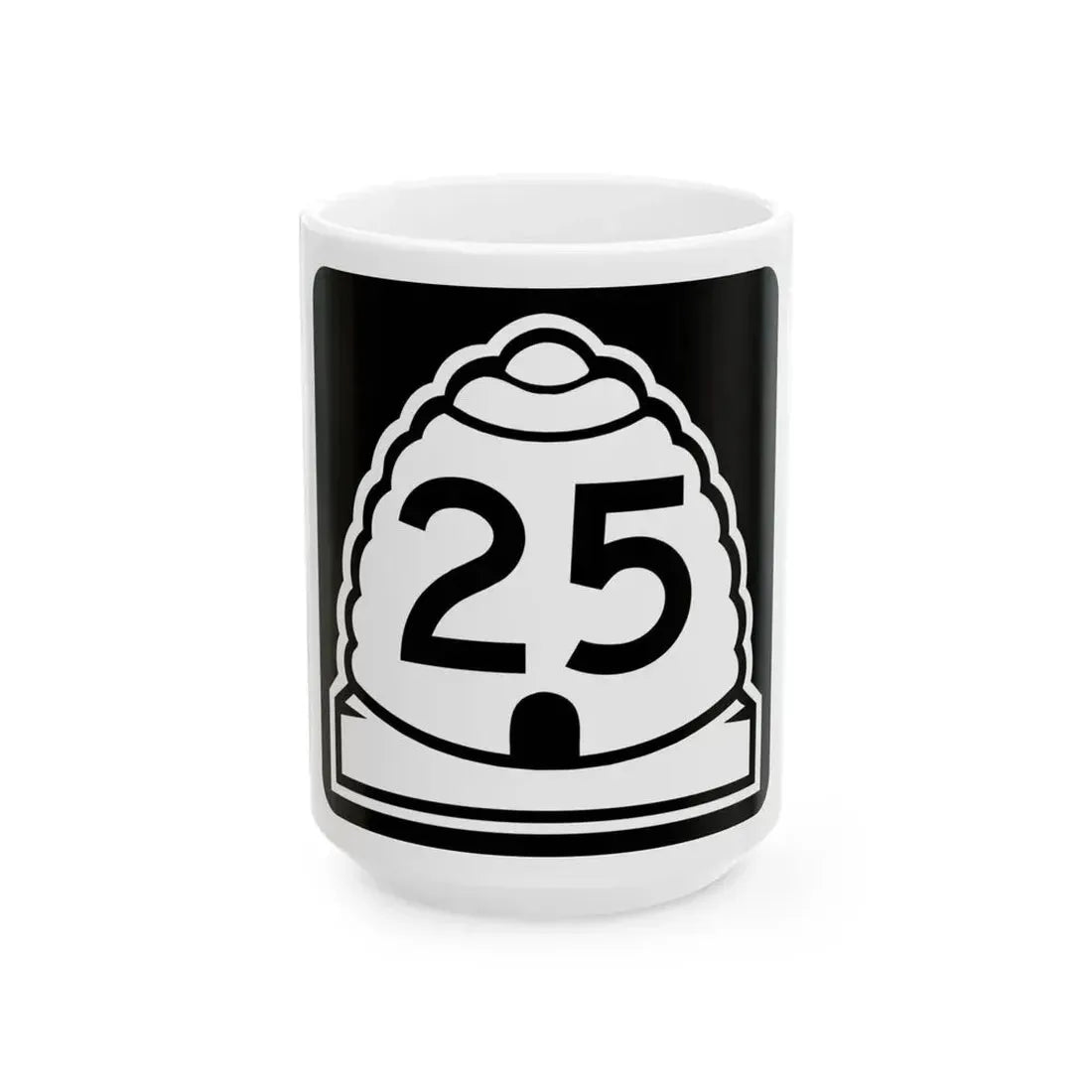 Utah 25 (Utah) (Road Sign) White Coffee Mug 15oz - Go Mug Yourself