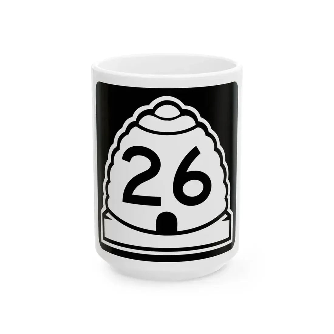 Utah 26 (Utah) (Road Sign) White Coffee Mug 15oz - Go Mug Yourself