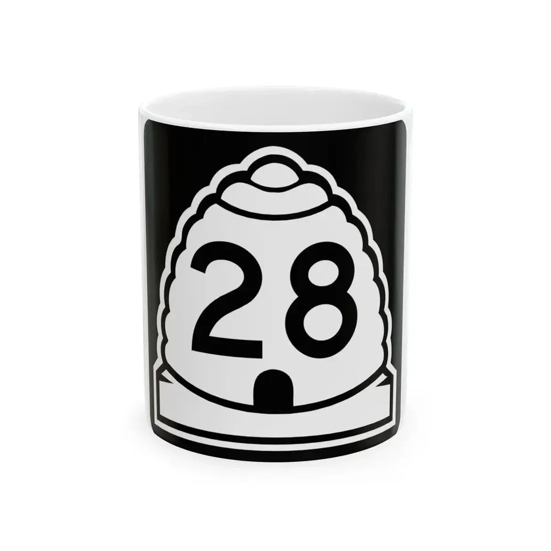 Utah 28 (Utah) (Road Sign) White Coffee Mug 11oz - Go Mug Yourself