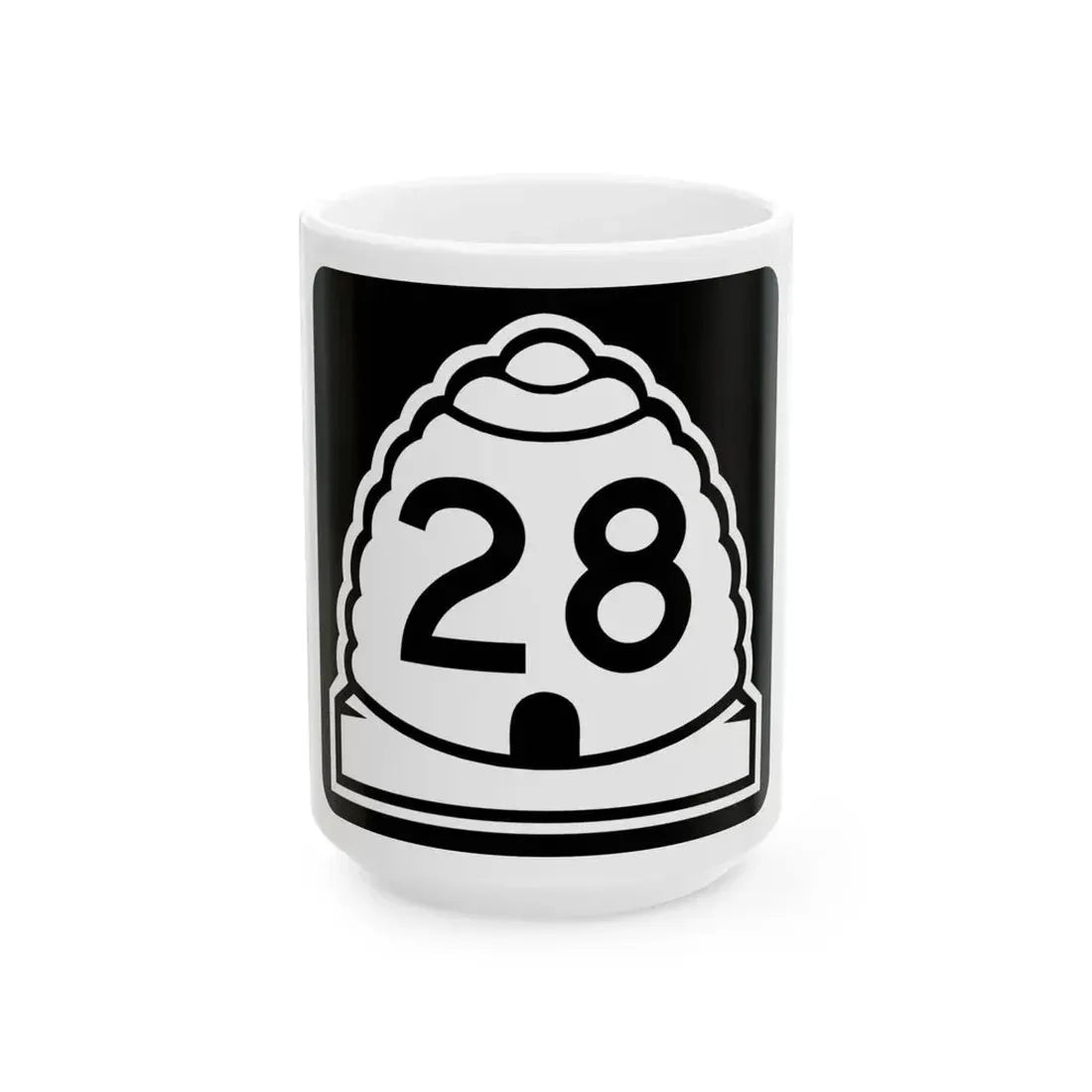 Utah 28 (Utah) (Road Sign) White Coffee Mug 15oz - Go Mug Yourself