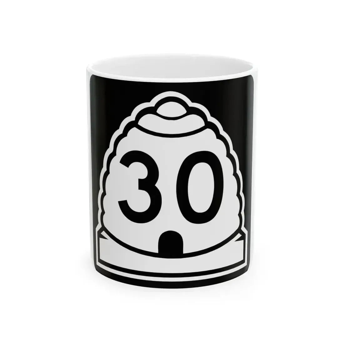 Utah 30 (Utah) (Road Sign) White Coffee Mug 11oz - Go Mug Yourself
