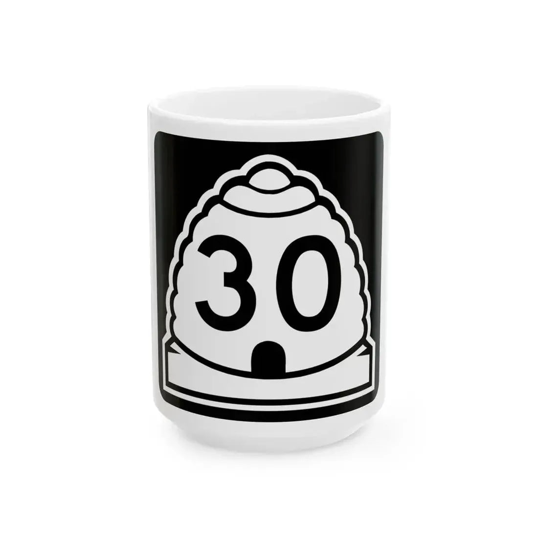 Utah 30 (Utah) (Road Sign) White Coffee Mug 15oz - Go Mug Yourself