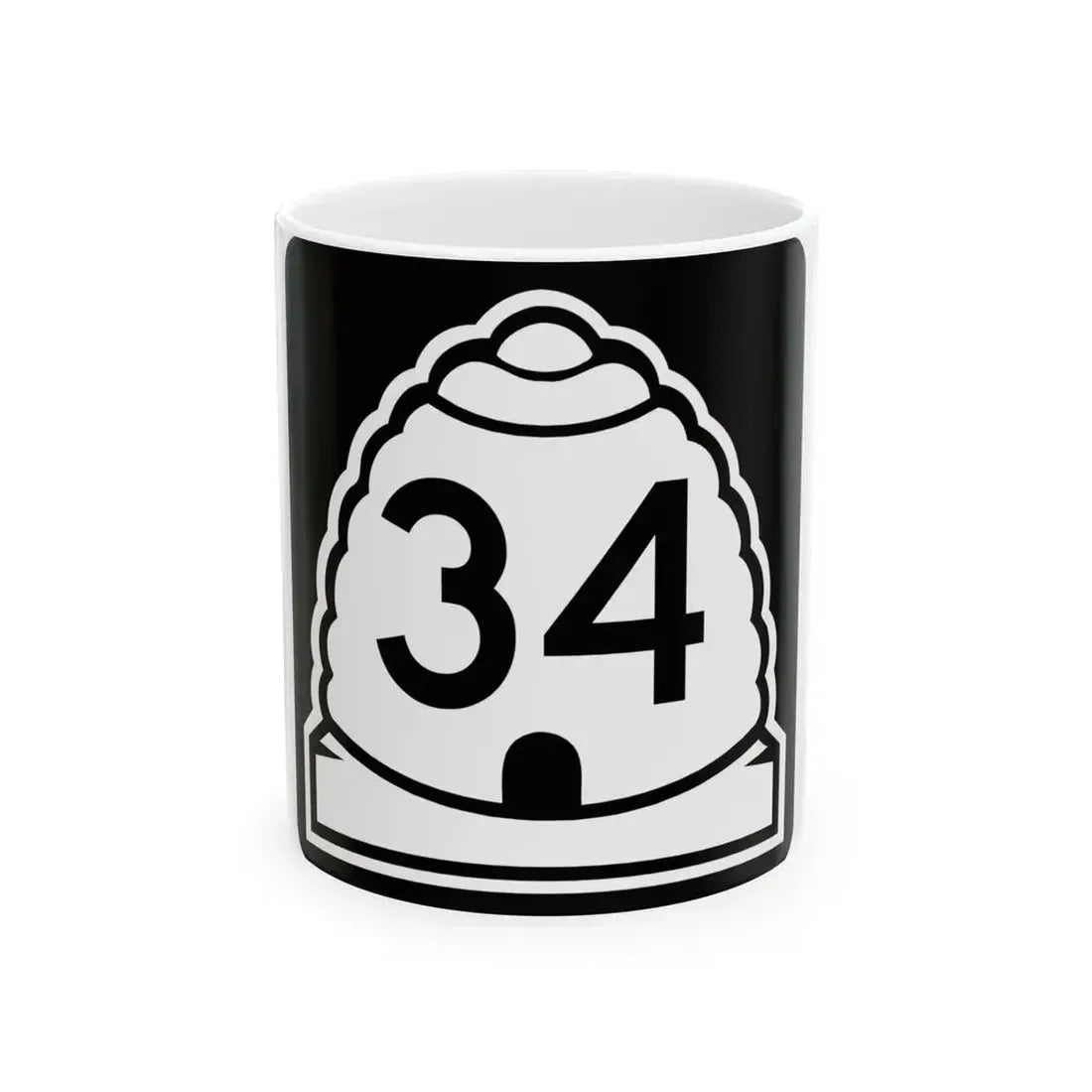 Utah 34 (Utah) (Road Sign) White Coffee Mug 11oz - Go Mug Yourself