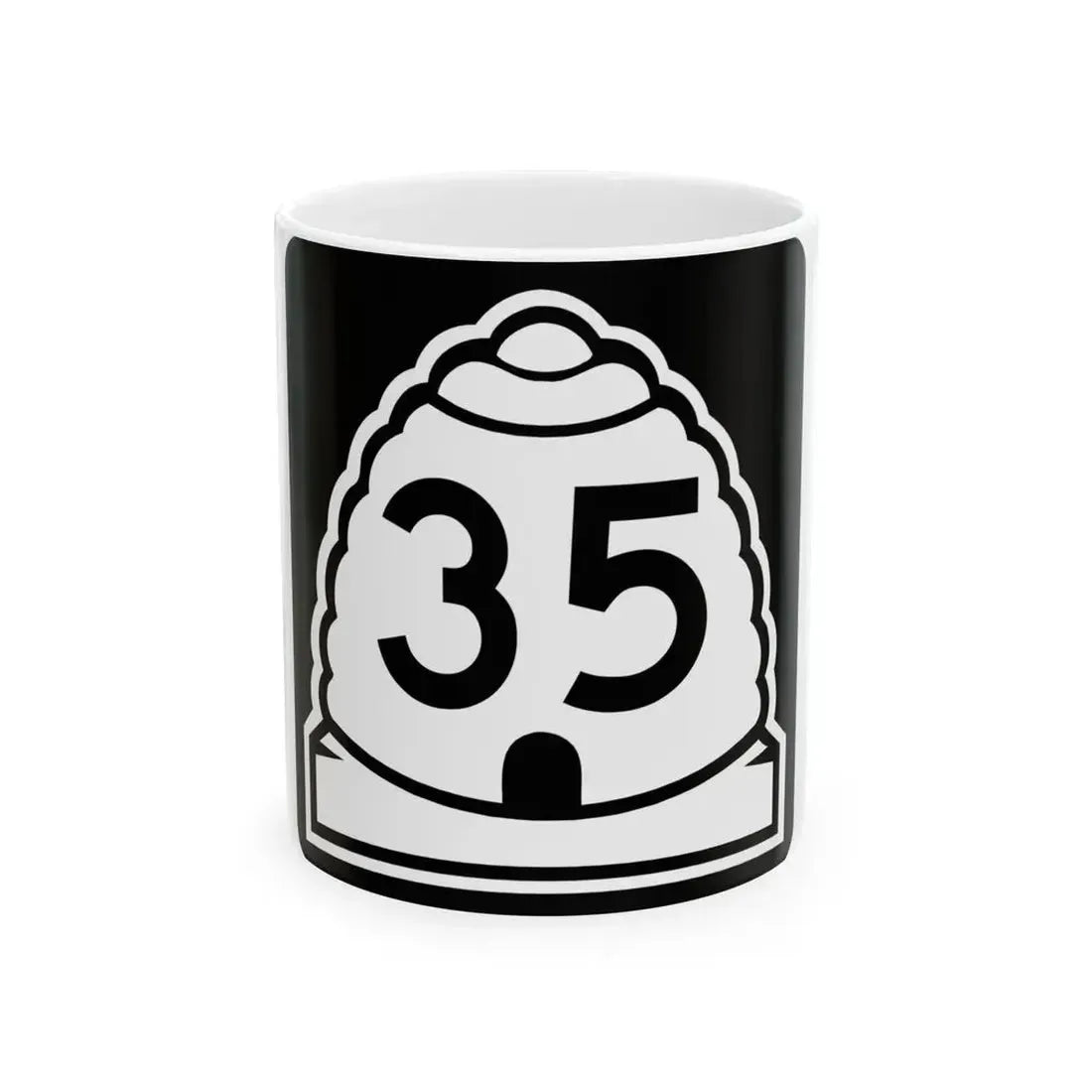 Utah 35 (Utah) (Road Sign) White Coffee Mug 11oz - Go Mug Yourself