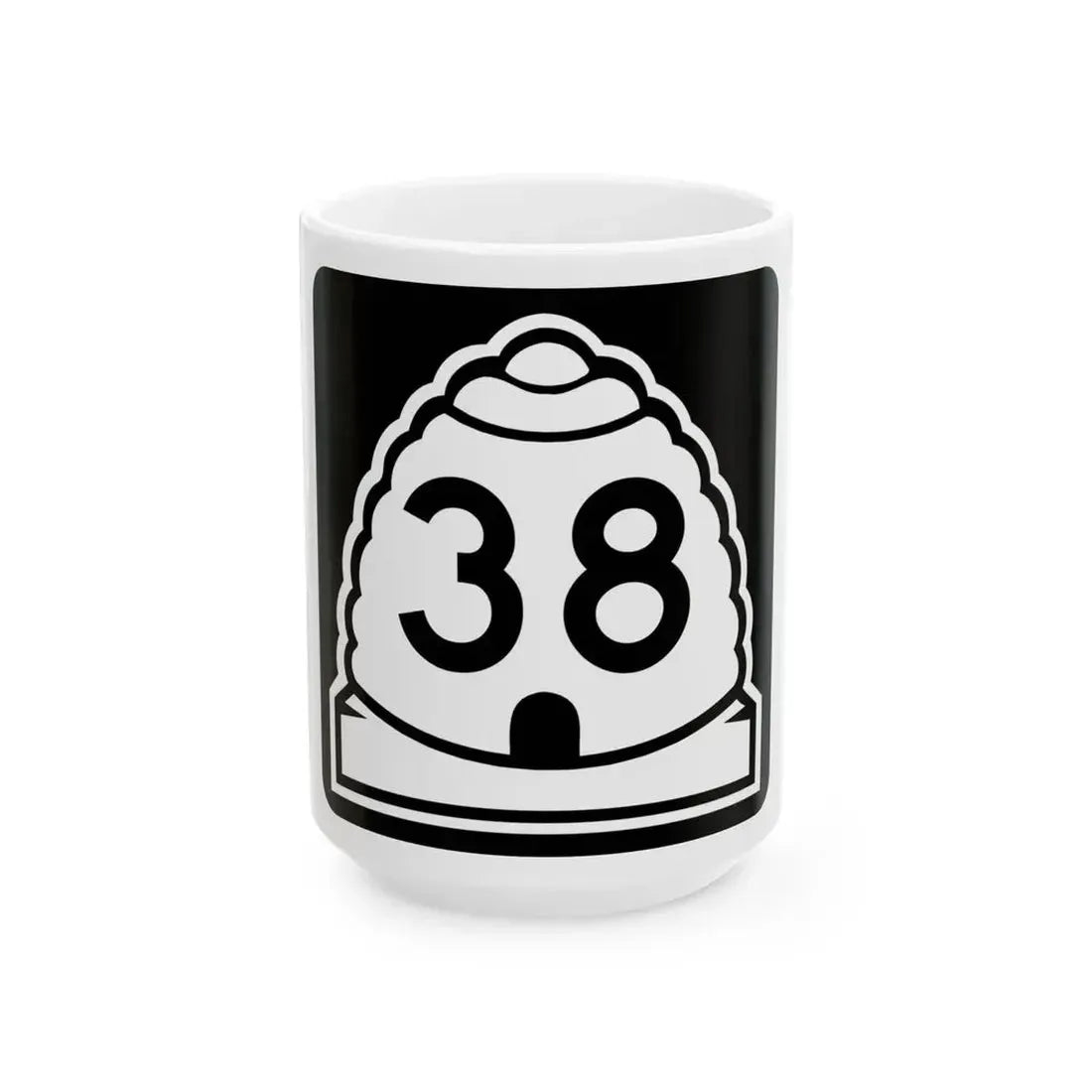 Utah 38 (Utah) (Road Sign) White Coffee Mug 15oz - Go Mug Yourself
