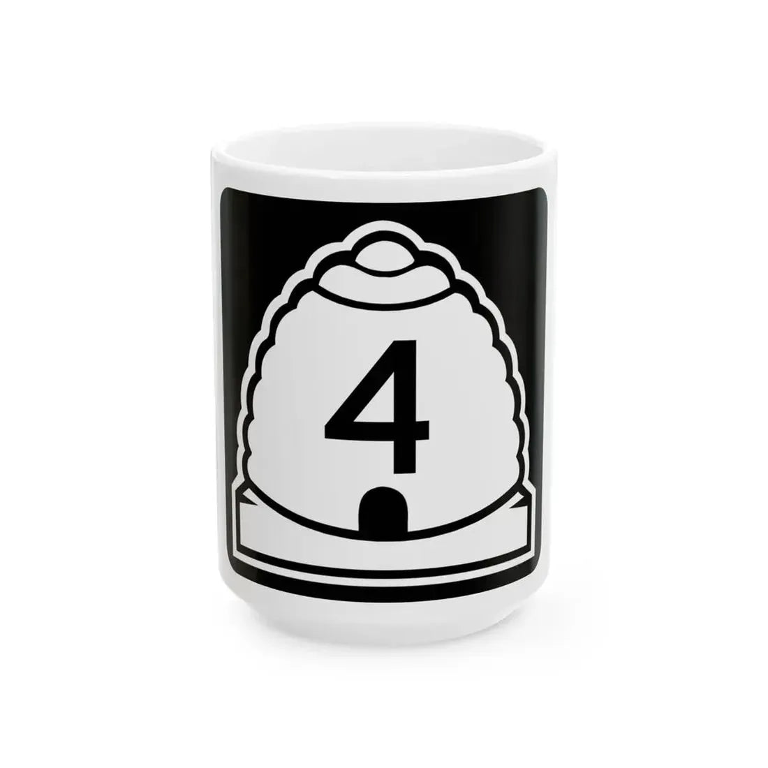 Utah 4 (Utah) (Road Sign) White Coffee Mug 15oz - Go Mug Yourself