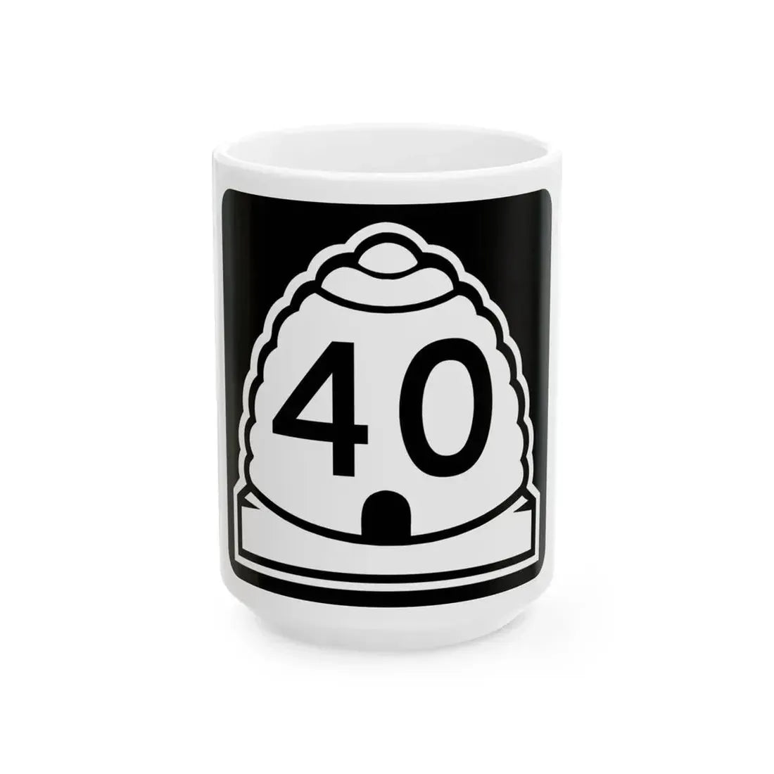 Utah 40 (Utah) (Road Sign) White Coffee Mug 15oz - Go Mug Yourself