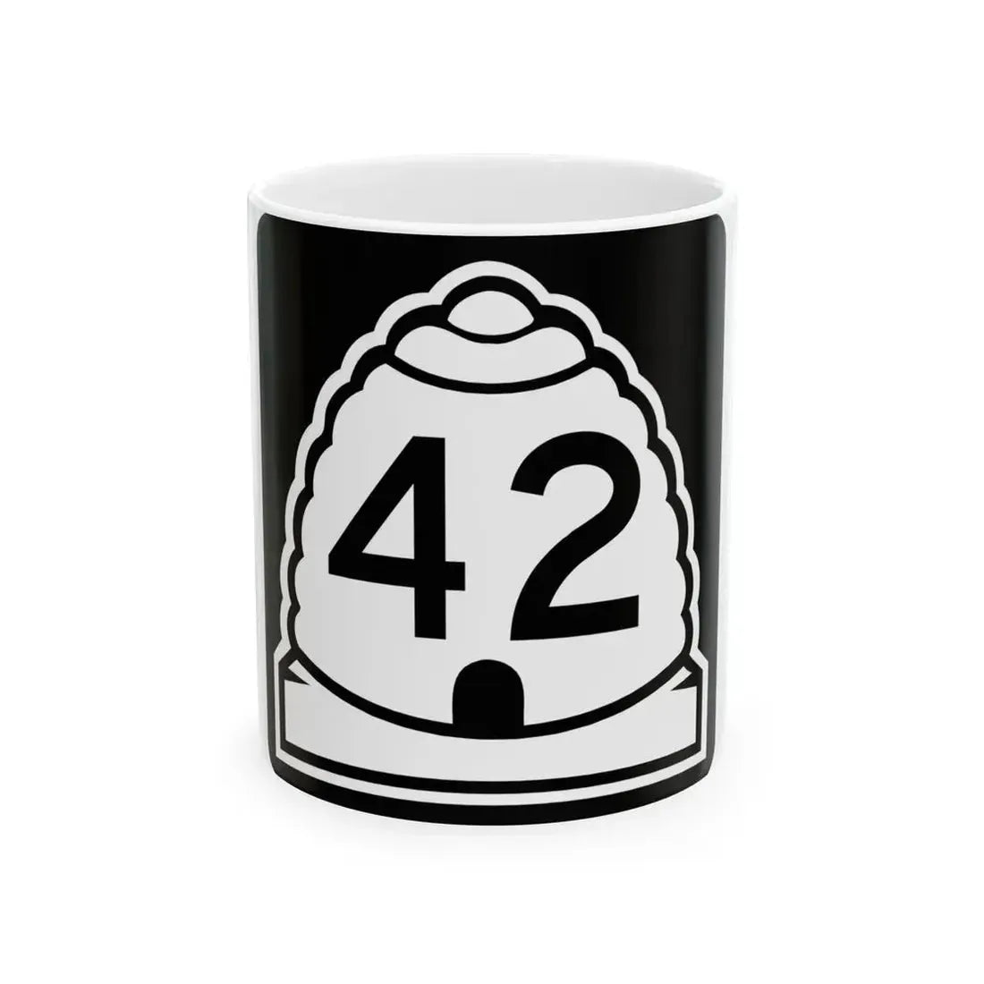 Utah 42 (Utah) (Road Sign) White Coffee Mug 11oz - Go Mug Yourself