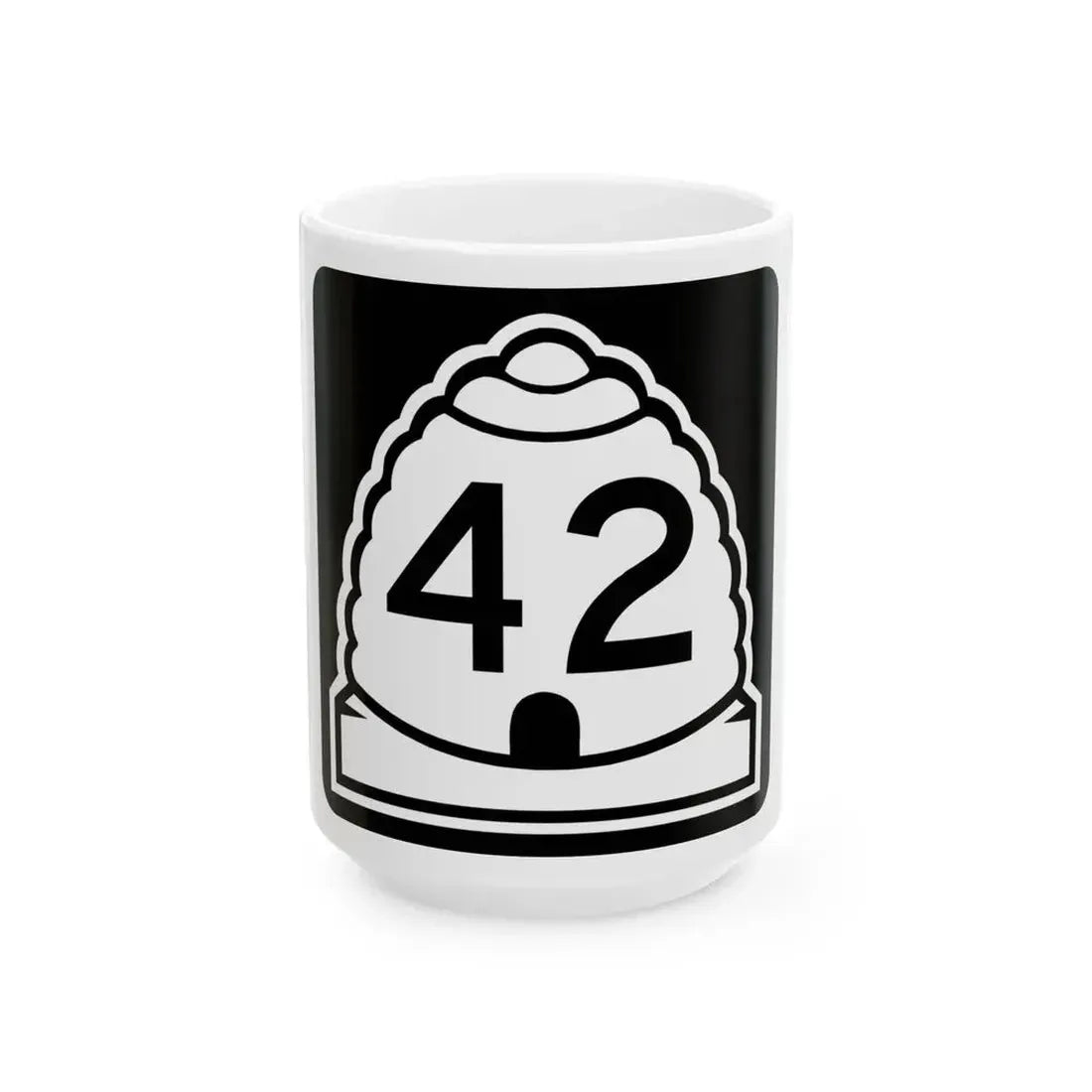 Utah 42 (Utah) (Road Sign) White Coffee Mug 15oz - Go Mug Yourself