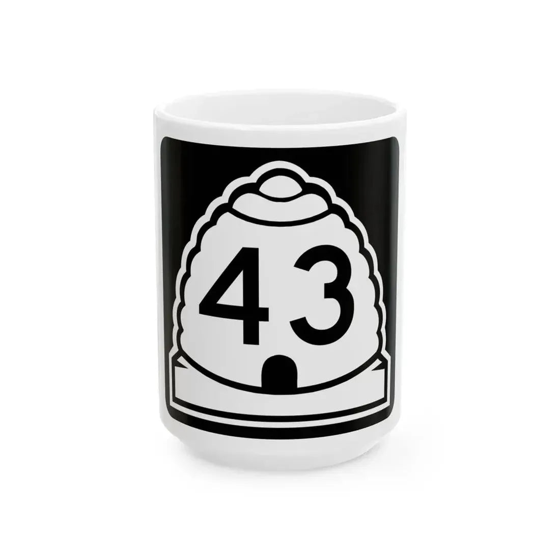 Utah 43 (Utah) (Road Sign) White Coffee Mug 15oz - Go Mug Yourself