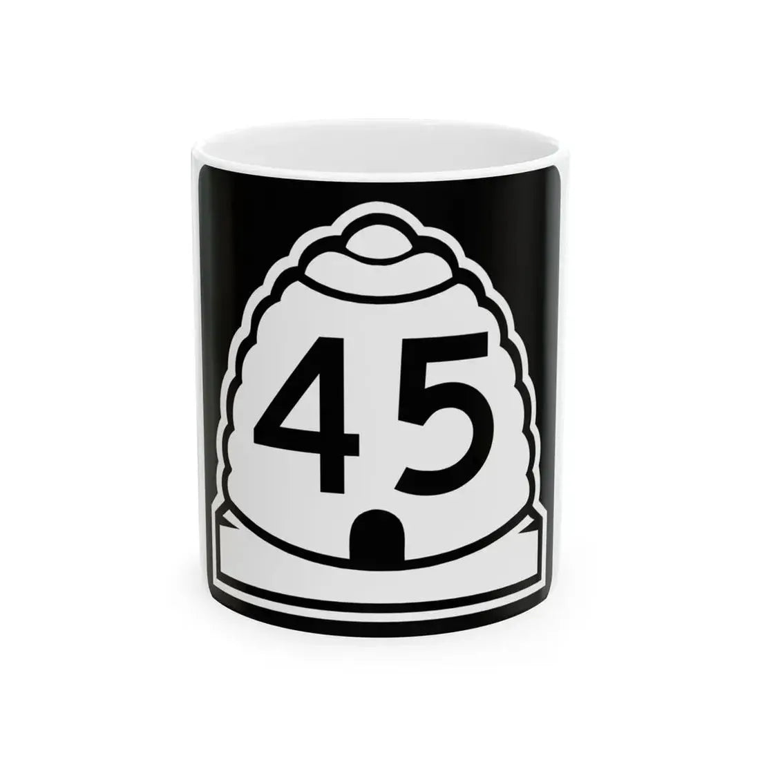 Utah 45 (Utah) (Road Sign) White Coffee Mug 11oz - Go Mug Yourself