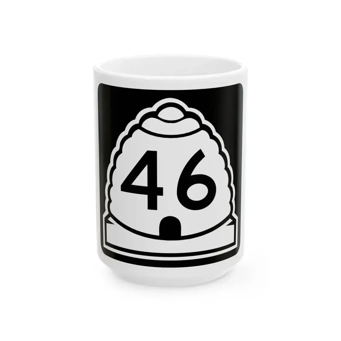 Utah 46 (Utah) (Road Sign) White Coffee Mug 15oz - Go Mug Yourself
