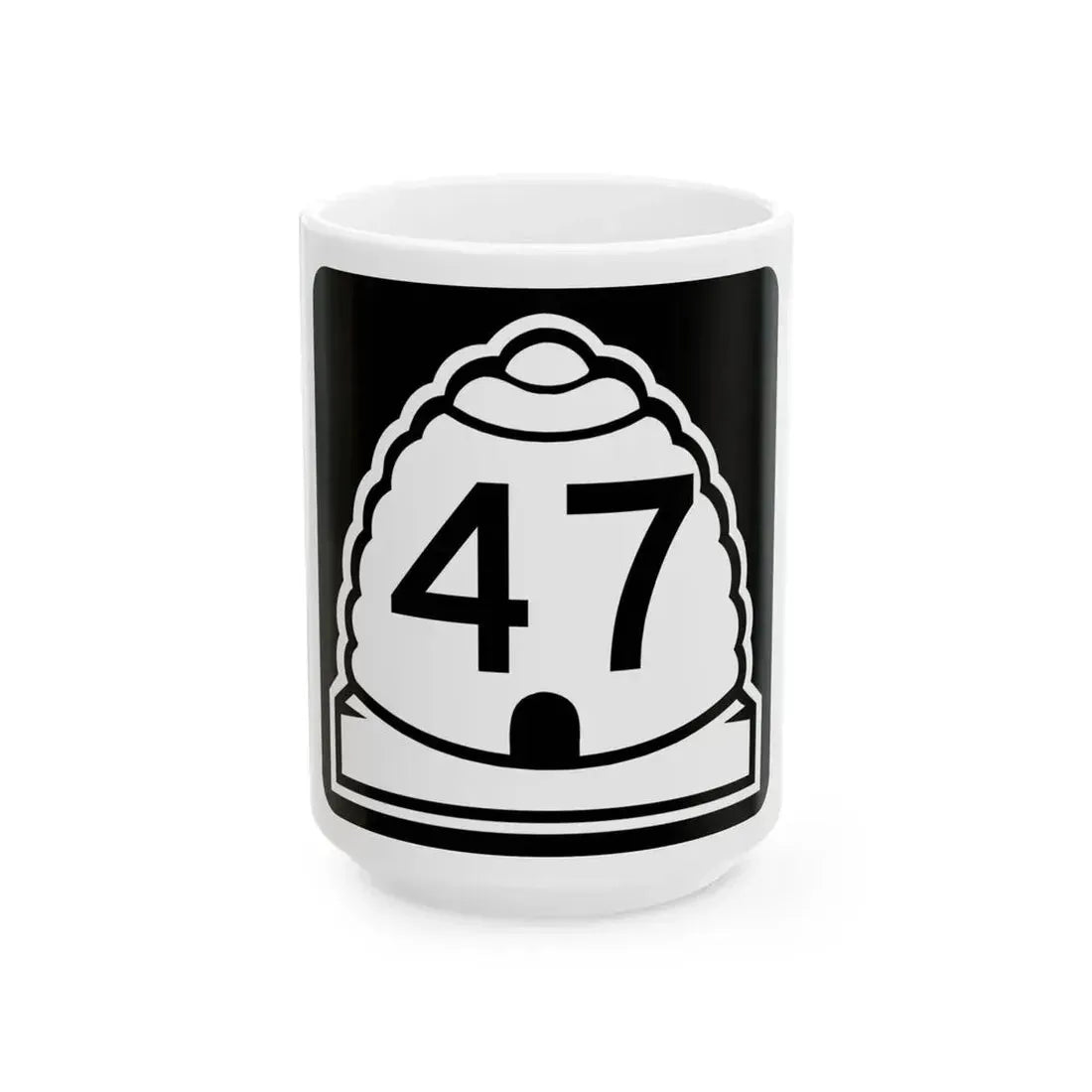 Utah 47 (Utah) (Road Sign) White Coffee Mug 15oz - Go Mug Yourself