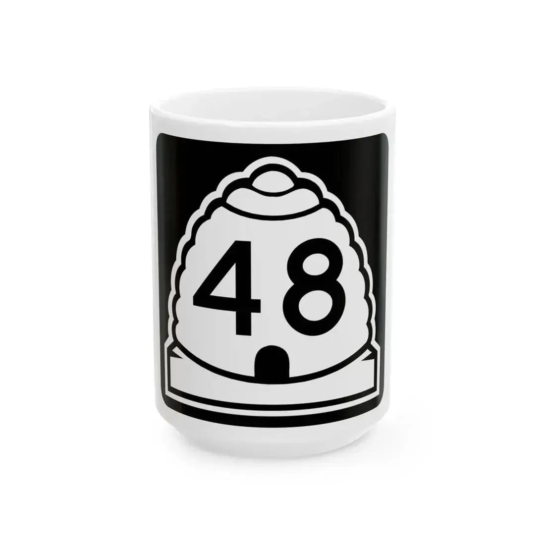 Utah 48 (Utah) (Road Sign) White Coffee Mug 15oz - Go Mug Yourself