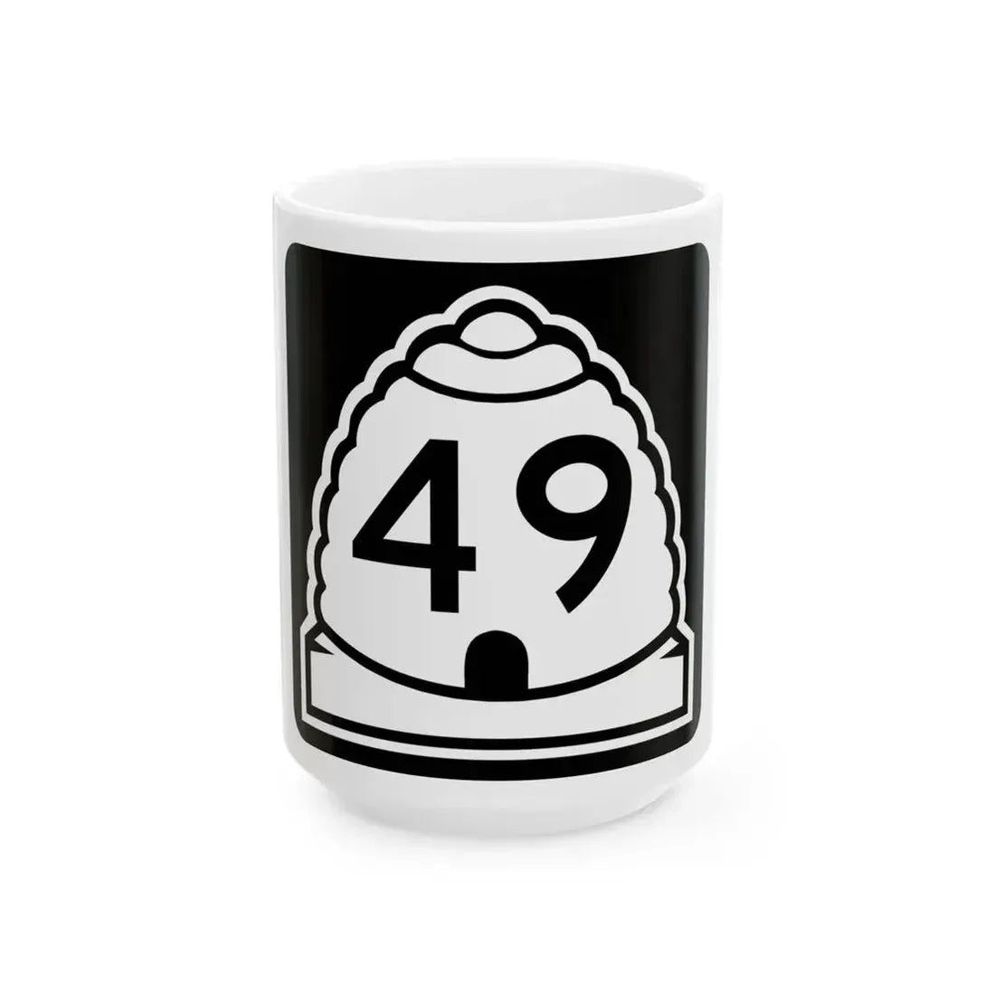 Utah 49 (Utah) (Road Sign) White Coffee Mug 15oz - Go Mug Yourself
