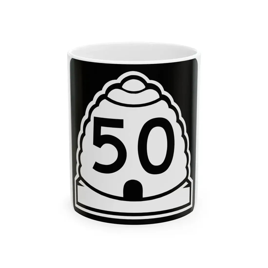Utah 50 (Utah) (Road Sign) White Coffee Mug 11oz - Go Mug Yourself