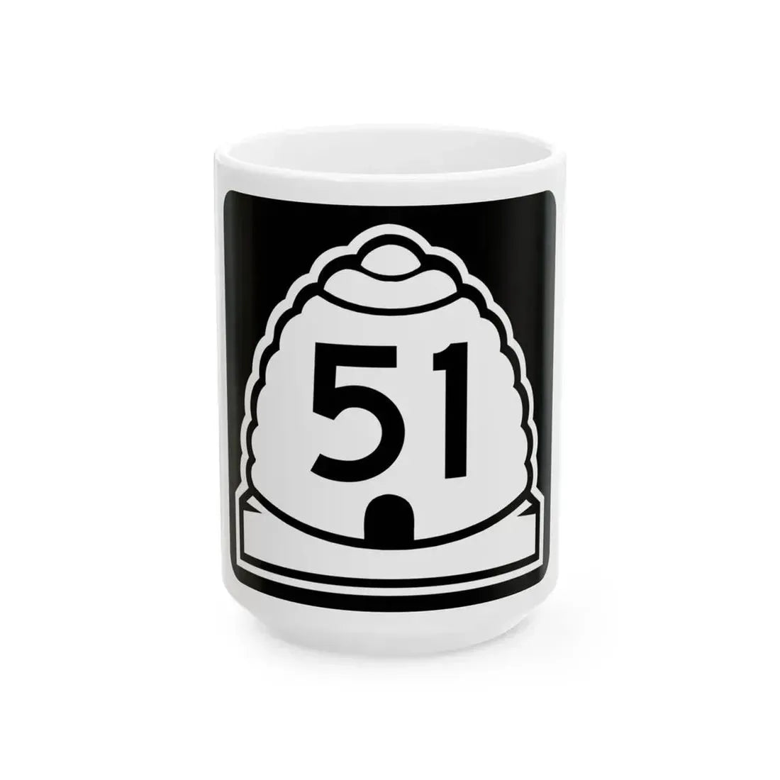Utah 51 (Utah) (Road Sign) White Coffee Mug 15oz - Go Mug Yourself