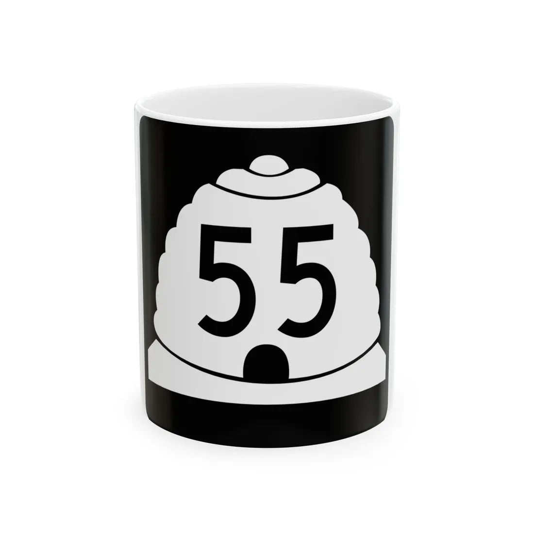 Utah 55 2 (Utah) (Road Sign) White Coffee Mug 11oz - Go Mug Yourself