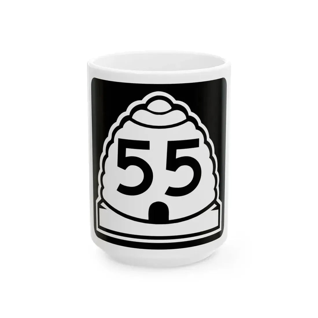 Utah 55 (Utah) (Road Sign) White Coffee Mug 15oz - Go Mug Yourself