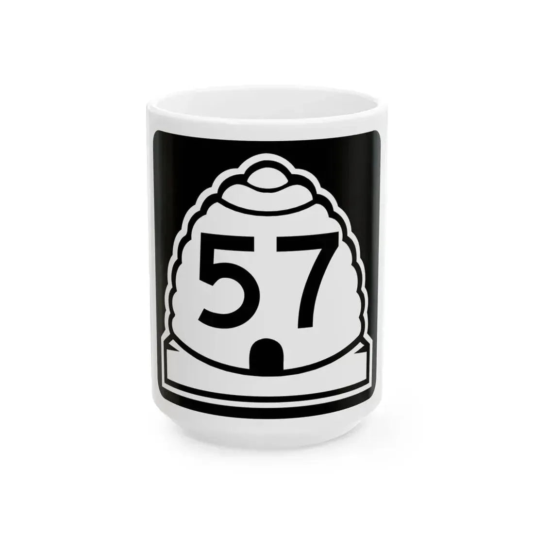 Utah 57 (Utah) (Road Sign) White Coffee Mug 15oz - Go Mug Yourself