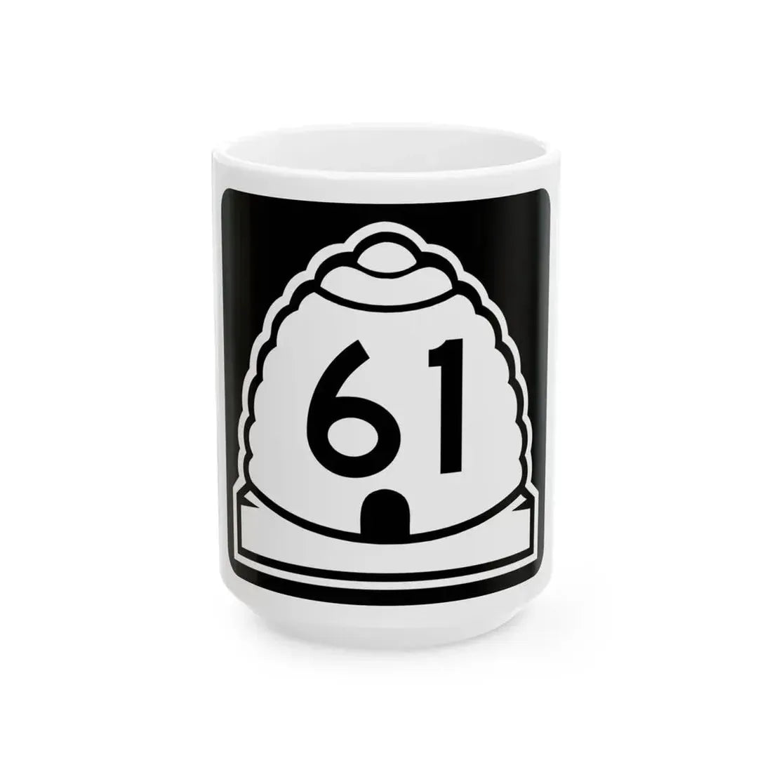 Utah 61 (Utah) (Road Sign) White Coffee Mug 15oz - Go Mug Yourself