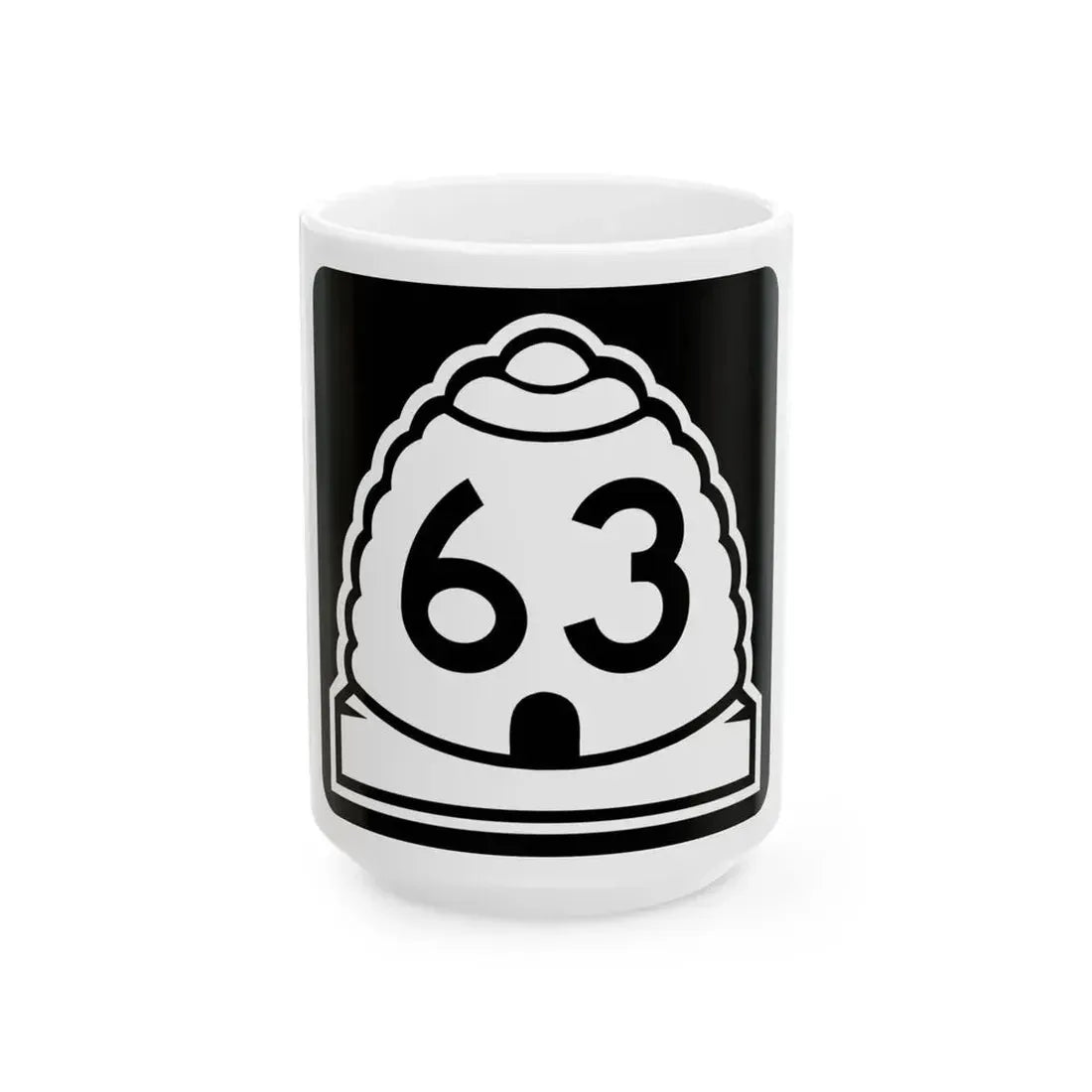 Utah 63 (Utah) (Road Sign) White Coffee Mug 15oz - Go Mug Yourself