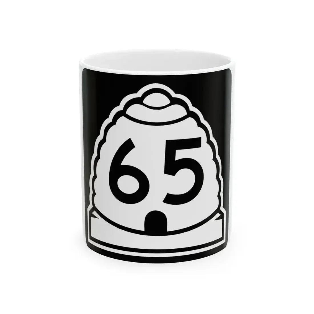 Utah 65 (Utah) (Road Sign) White Coffee Mug 11oz - Go Mug Yourself